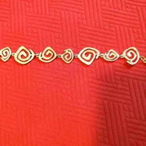 STERLING SILVER LINK Hammered DESIGN BRACELET